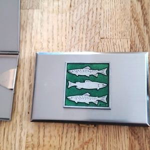 Silver Fish Design Card Holder